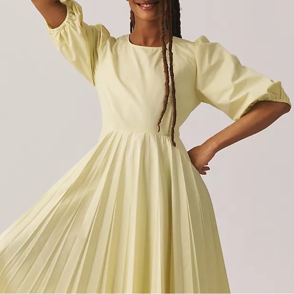 Anthropologie Dresses & Skirts - Beatrice B Pleated Yellow Dress